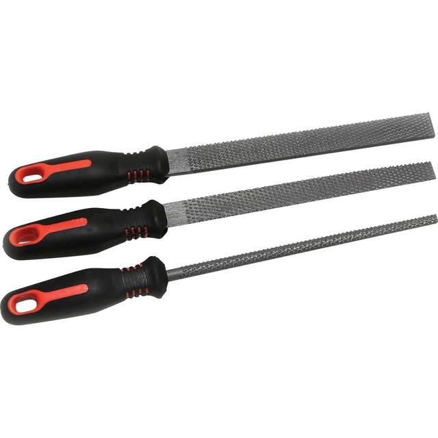 "Hilka 69800113 Wood Rasp Set of 3 8"" Soft Grip Handles"