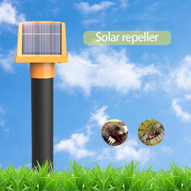 Mole Repeller Solar Powered Sonic Mole Deterrent Spikes Mice Snake Repellent IP66 Waterproof for orange