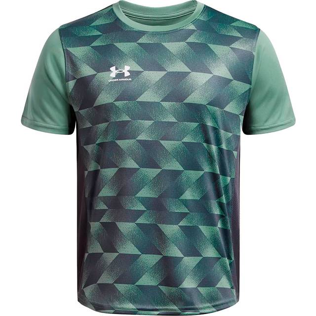 UNDER ARMOUR Boys Football Challenger Print Tee - Green, Silica Green / Sonic Yellow, Size Xs - Ilica Green / Sonic Yellow - XS
