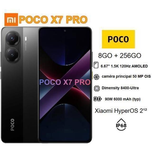 XIAOMI POCO X7 Pro - Smartphone med 8GB + 256GB Svart