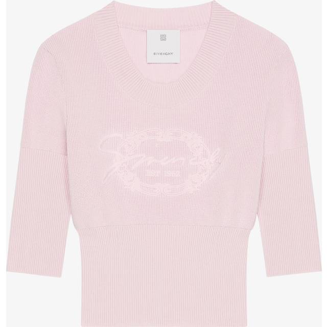 Givenchy Women's Pastel Cotton Blend Sweater in Pink | Size Medium | BW90TS4ZPM Color 661 (M)