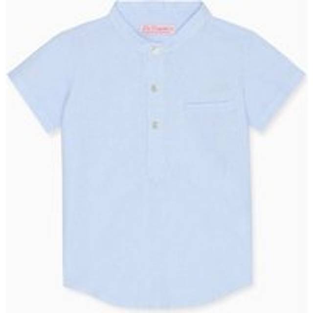 Blue Stripe Arcos Linen Mix Boy Shirt - 4Y