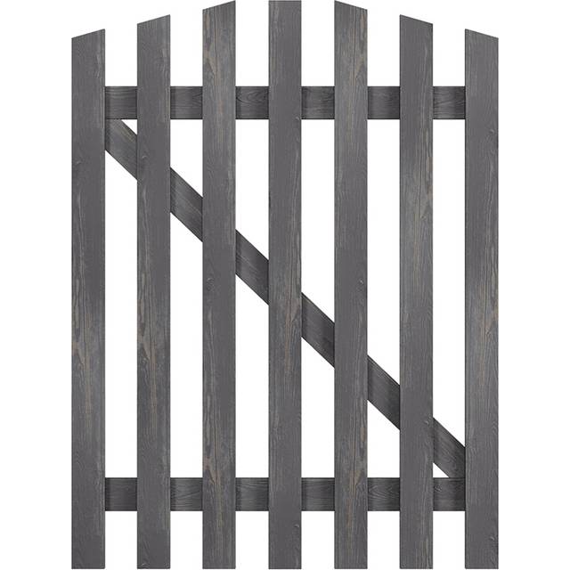 Outdoor Minimalist Grey Wooden Fence Gate, 120 x 76 x 2.5cm - Living and Home
