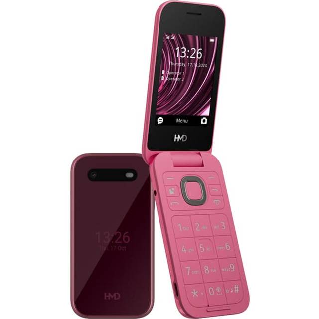HMD 2660 Flip - 4G funktionstelefon - dual-SIM - RAM 64 MB / Internminne 128 MB - microSD slot - rear camera 0,3 MP - svart