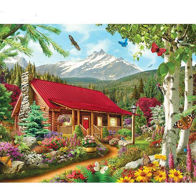 5D DIY Diamond Painting Garden Embroidery Mosaic Cross Stitch Rhinestone Decor 20X30CM