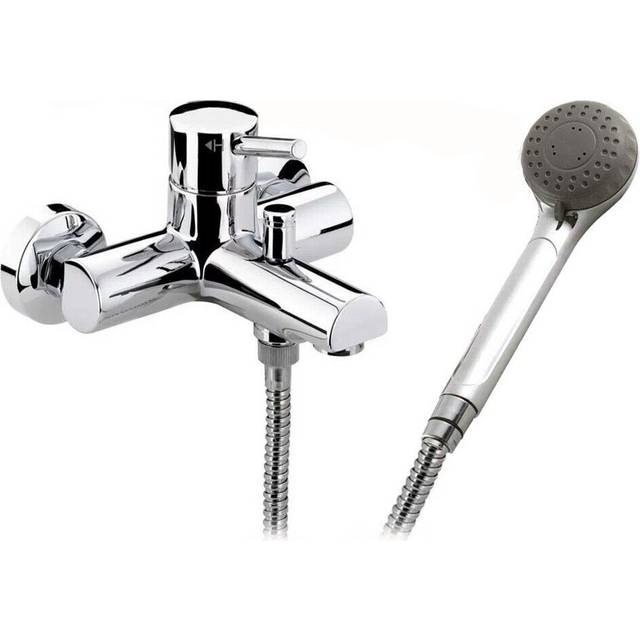 Kadaya chrome single lever wall mounted bath shower mixer tap & kit mt3011 (p)