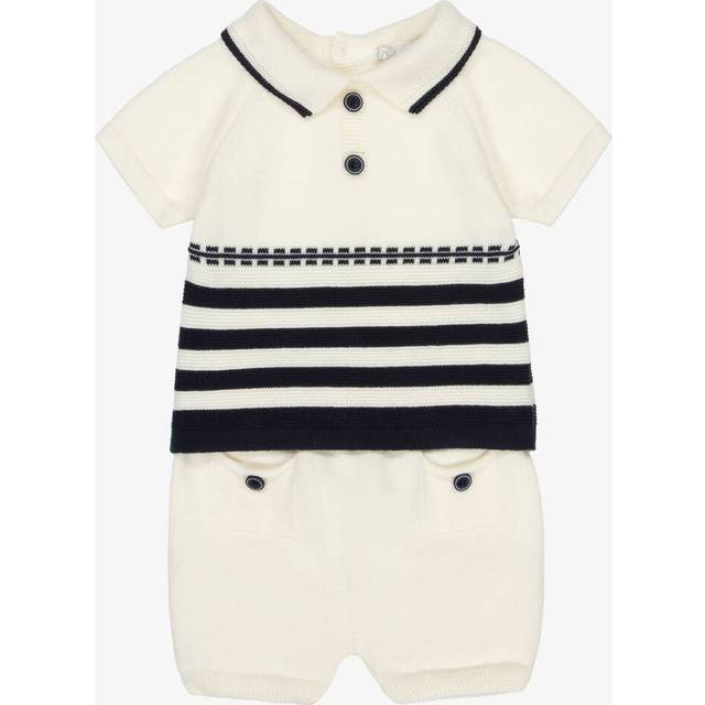 Dr. Kid Baby Boys Ivory Knitted Shorts Set - 12 month