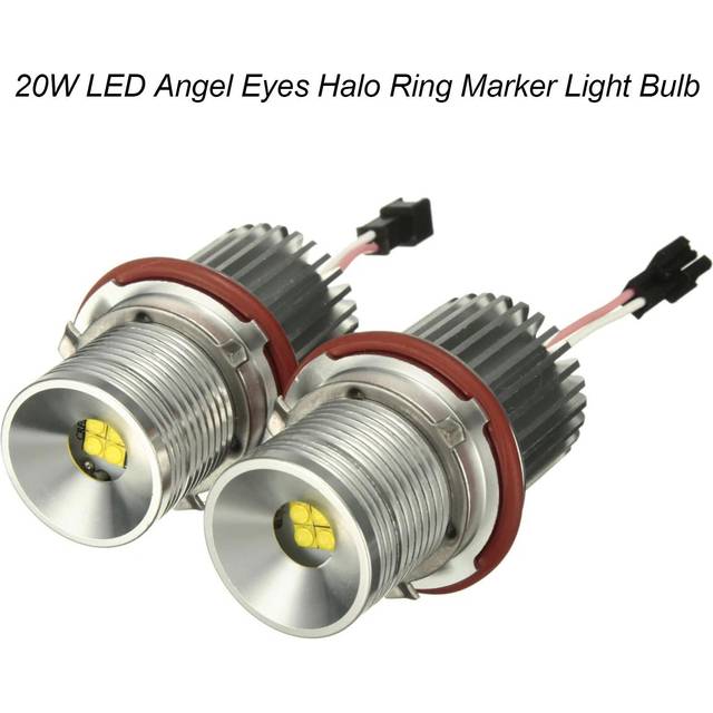 2Pcs 20W LED Angel Eyes Halo Ring Marker Light Bulb Replacement for BMW E87 E39 M5 M6 E83 X3 E60