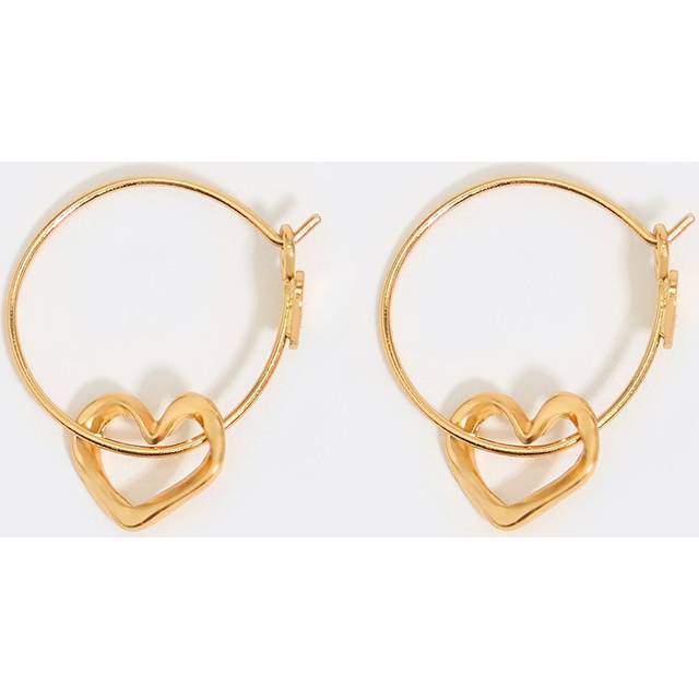Textured gold heart hoop earrings - GOLD - UN