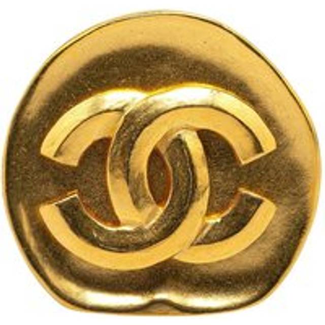 Womens Preloved CC Logo Earrings Gold Wo Brooches - Metallics - One Size