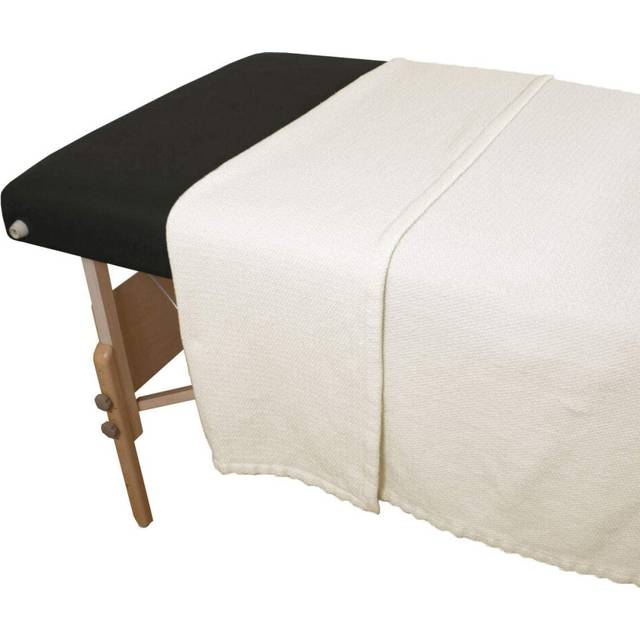 Body Linen Organic Cotton Basket Weave Massage Table Blanket  100% Organic Cotton  66 by 90 Inches  Pleasant Cream Color. Warm  Soft and Eco-Friendly