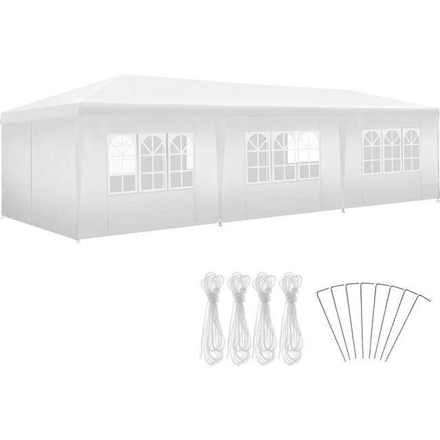 Paviljong Miramas 9x3m med 8 sidodelar vattentät - vit