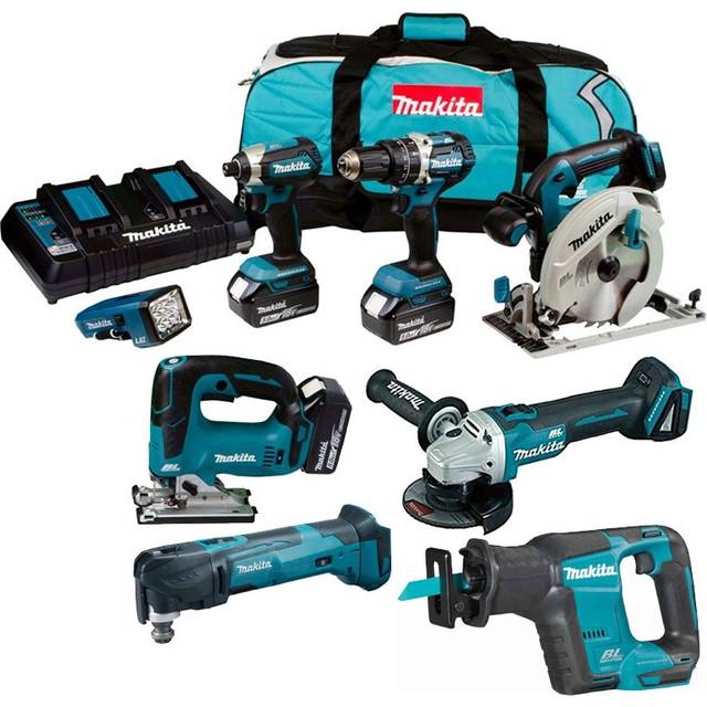 Makita DLX 18v Brushless 8 Piece LXT Multi Tool Kit Cordless Lithium LXT 3x5.0ah