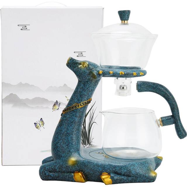 Magnetic Teapot High Borosilicate Glass Coffee Pot with Deer Bracket for Home Cafe Decoration