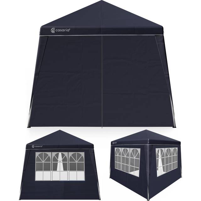 CASARIA® Capri 3x3m Pop-Up Gazebo with 4x Side Panels UV50+ Sun Protection Waterproof Foldable 3 Metre Pavilion Folding Festival Canopy Tent Includes
