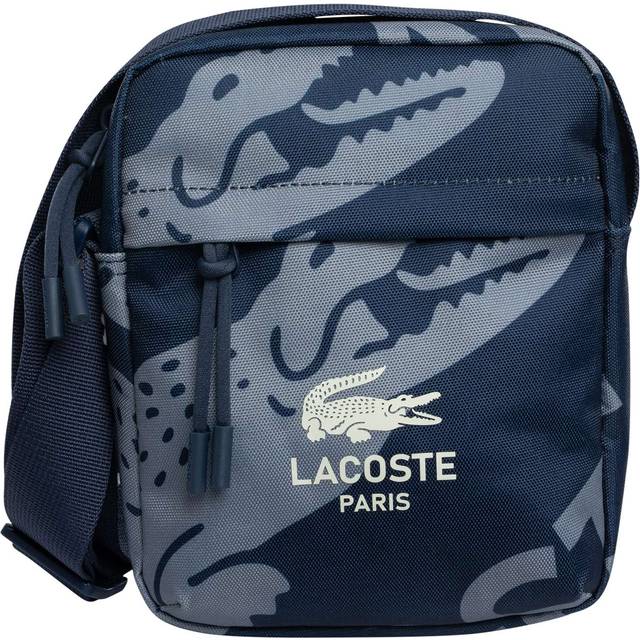Lacoste Neocroc Paris Print Cross-body Bag, Blue Navy