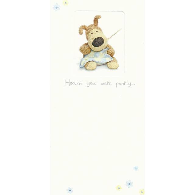 Boofle greeting card - heard you were poorly get well soon gift