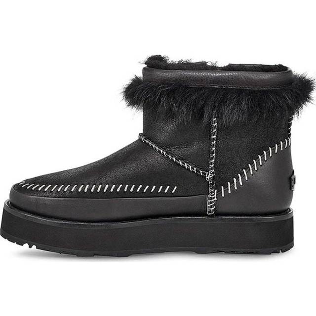 (WMNS) UGG Fluff Punk Boot Fleece Lined Black 1102950-BLK