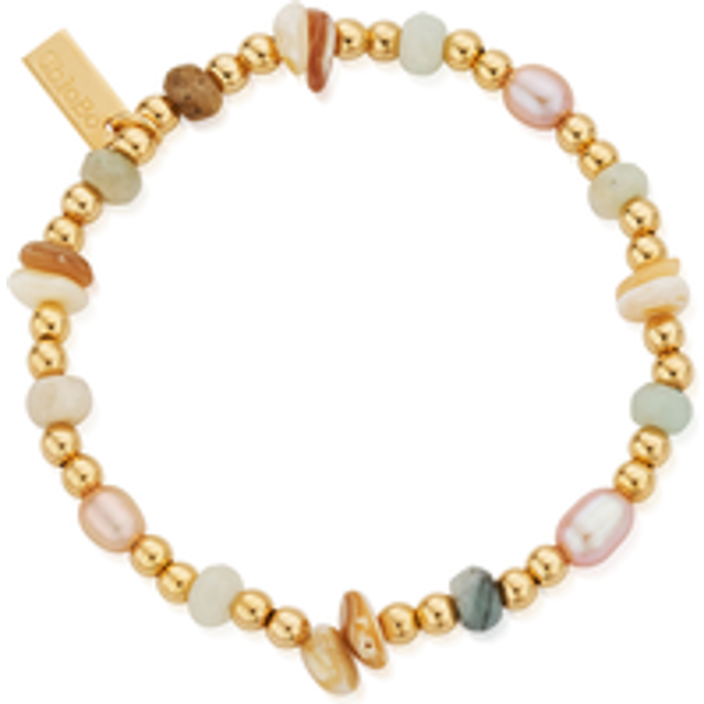 ChloBo Gold Radiant Luck Shell Bracelet - Gold - 18cm