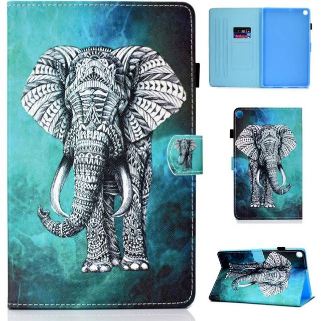 Samsung Galaxy Tab S5e mönstrat läderfodral - Elefant