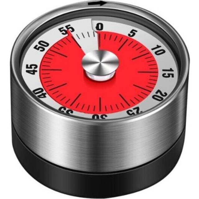 Cyslmuk - Mechanical Kitchen Timer White Kitchen Magnetic Time Manager Stainless Steel Rotating Kitchen Timer Countdown
