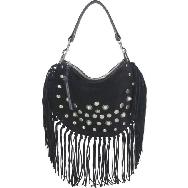 Isabel Marant 'Oskan Soft' Fringed Shoulder Bag - Black   - U