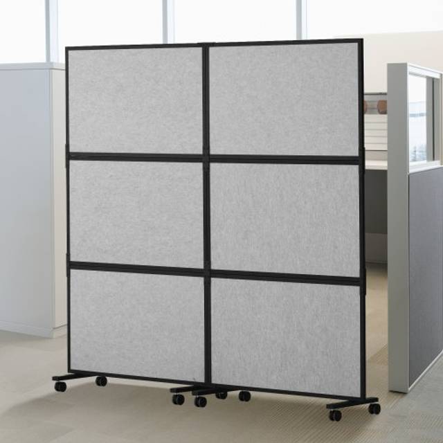 VEVOR Acoustic Room Divider Partition Panel Privacy Screen 2 Pack Light Gray