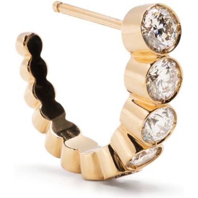 Sophie Bille Brahe - 18kt yellow gold diamond huggie earring - women - 18kt Yellow Gold - One Size
