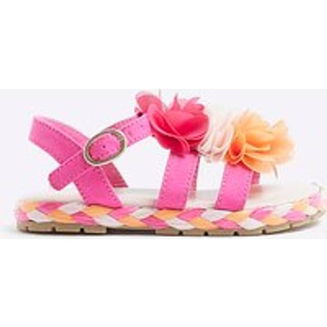 River Island Mini Girl Flower Sandals - Pink, Pink, Size 5 Younger
