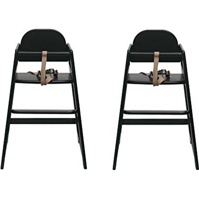 Safetots Two Pack Of Simply Stackable Wooden High Chairs, Black, Highchairs For Baby And Toddler, Stylish And Practical - One Size