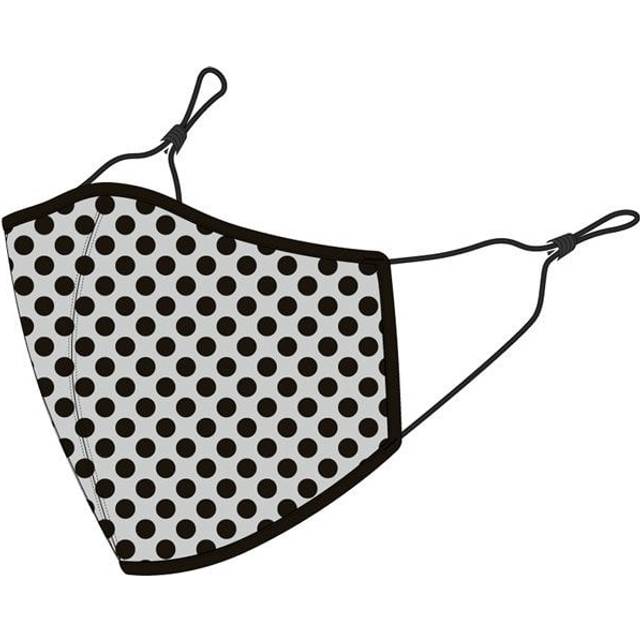 Madison 3D reusable face mask, printed polkadot grey / black (One Size