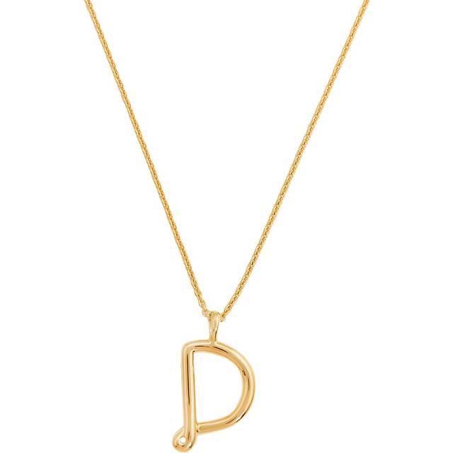 Missoma Womens Gold Curly Initial 18ct Yellow Gold-plated Vermeil Recycled Sterling-silver Pendant Necklace - GOLD