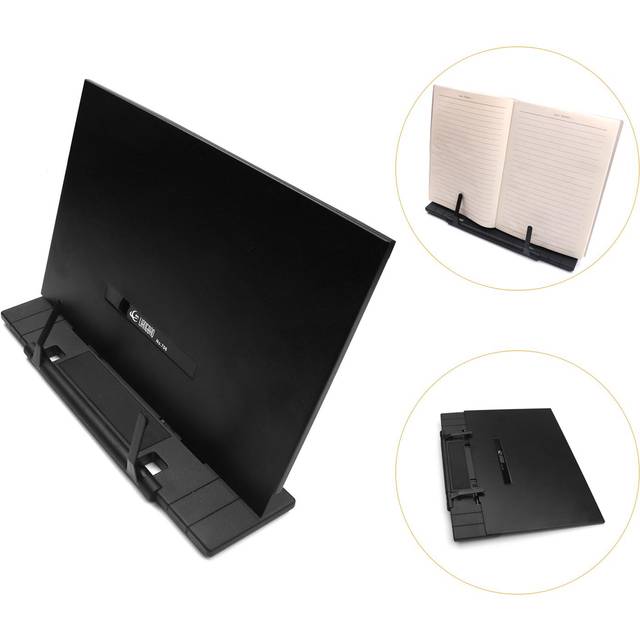 Foldable Desktop Music Stand Portable Cookbook Tablet Book Reading Metal Stand Holder Bracket Black black