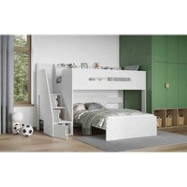 Flair Furniture Flair Stepaside L Shaped Triple Sleeper, White