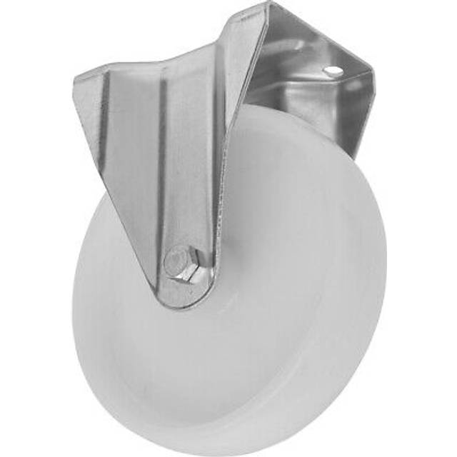 80mm Heavy Duty Fixed Castor Wheel - Nylon Wheel - 30mm Tread - Aluminium Core