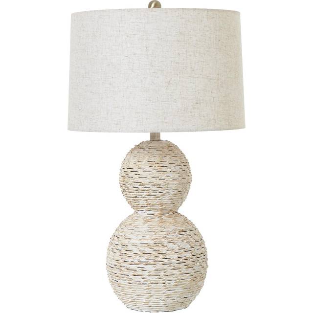 Hill Interiors White Wash Globe Wicker Table Lamp (Uk Plug) In Brown - One Size