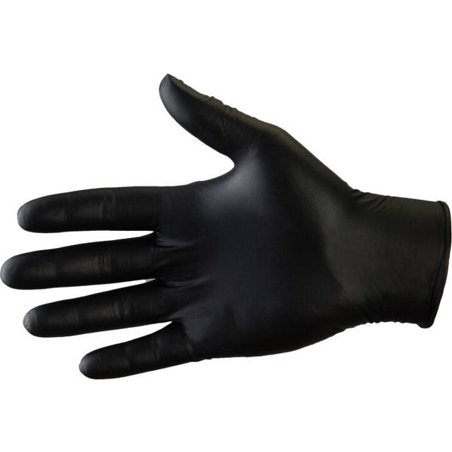 McAlpine Biodegradable Nitrile Powder Free Gloves Medium Box of 100 - Black - One Size