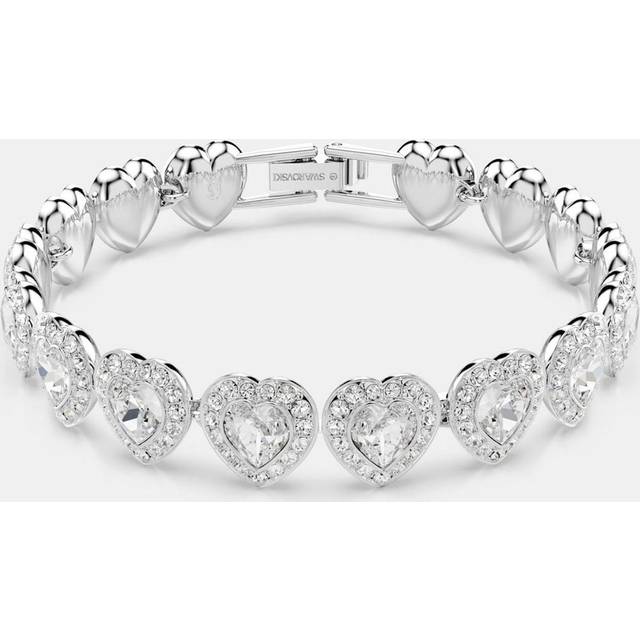 Swarovski Ariana Grande x Swarovski Rhodium Plated Heart Tennis Bracelet - Silver - 16.8cm