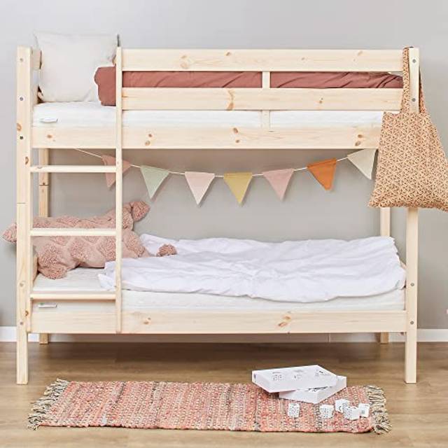 Hoppekids Våningssäng 2 barn 70 x 160 | Loftsäng för 2 barn | natur