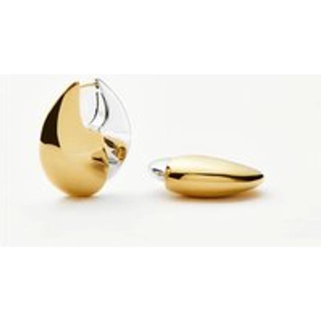 Sculptural Pebble Medium Hoop Earrings | Mixed Metal