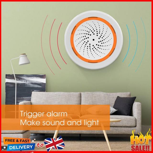 Siren sound light alarm 90db app remote control home security protection system