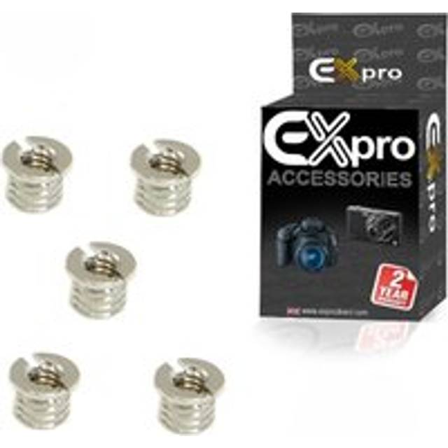 Ex-Pro 1/4'' to 3/8'' Threaded Nuts for Tripod, Light Stands and Digital SLR [5 Pack]