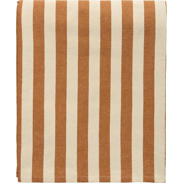 Decotique Block Stripe Tablecloth 140x240 Brown