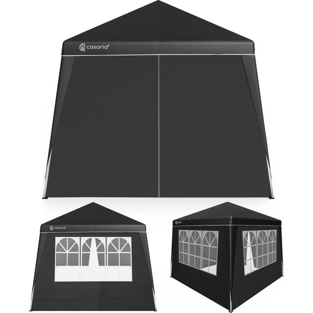 Folding gazebo Capri black 3x3m incl 4 side walls