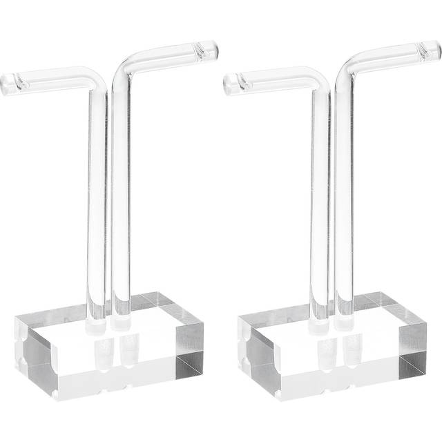 2pcs 3" height acrylic t bar earring display stand jewelry storage rack, clear