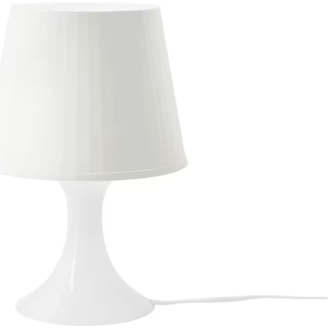 Ikea lampan white table desk lamp soft cosy mood lights home living room