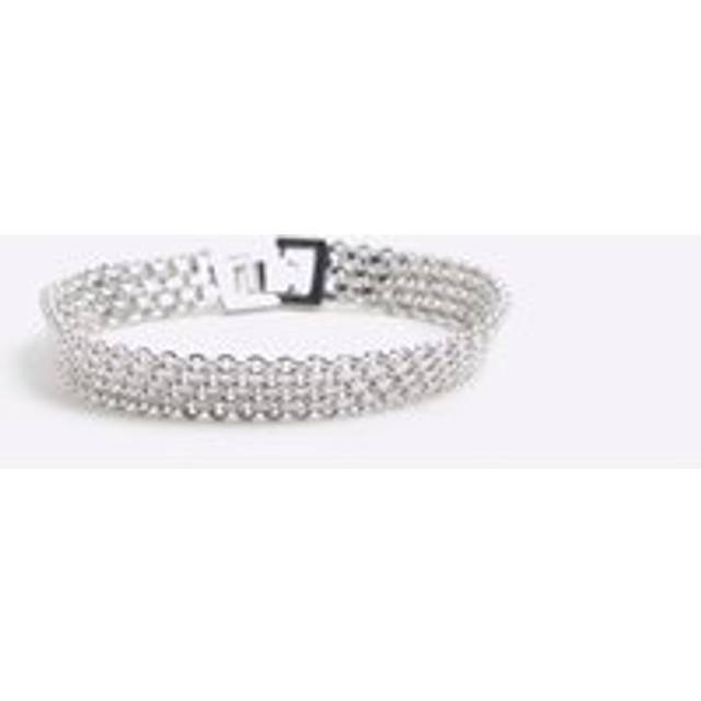 Mens River Island Silver Multirow Chain Bracelet - One Size