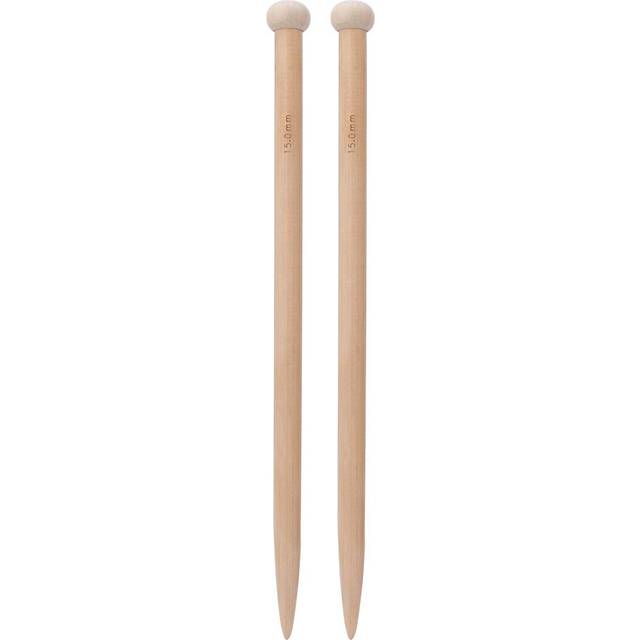 1 Pair Wooden Crochet Hook Knitting Needle Hand Weaving Tool For Scarf Sweater Blanket15mm