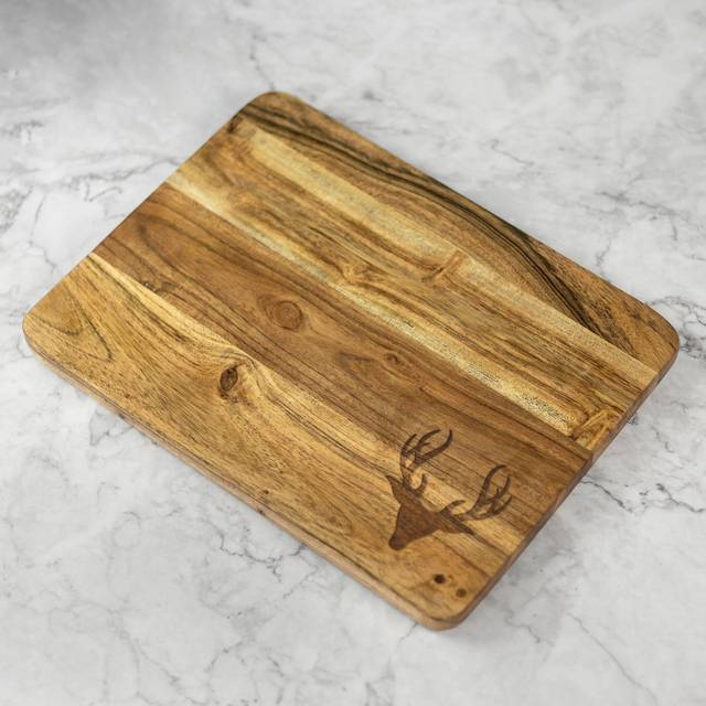 Culinary Concepts Stag Rectangular Wooden Cheese Board - Laser Etched