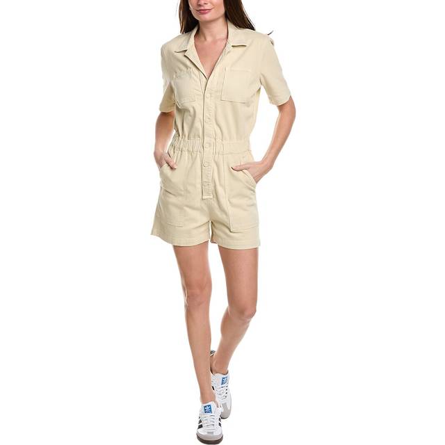 Mother The Patch Springy Linen-Blend Romper